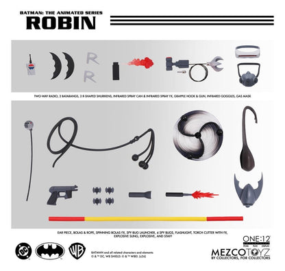 ROBIN BATMAN LA SERIE ANIMADA FIGURA 1/12 ONE:12 COLLECTIVE 17 CM MEZCO TOYZ