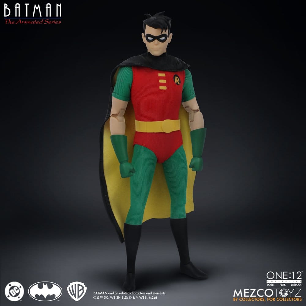 ROBIN BATMAN LA SERIE ANIMADA FIGURA 1/12 ONE:12 COLLECTIVE 17 CM MEZCO TOYZ
