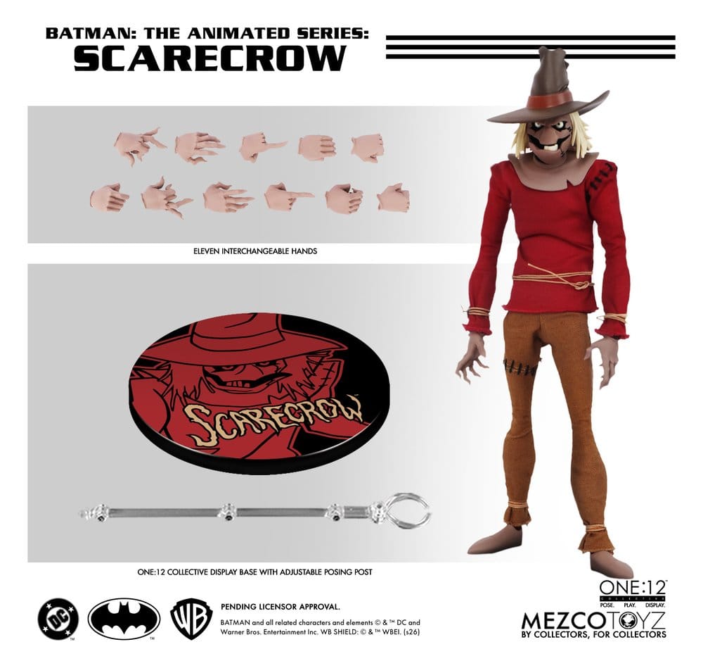 SCARECROW BATMAN THE ANIMATED SERIES ONE:12 COLLECTIVE MEZCO TOYZ 17 CM