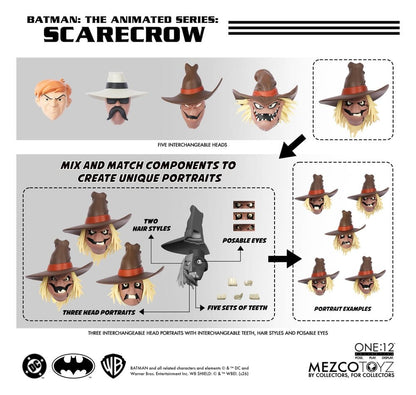 SCARECROW BATMAN THE ANIMATED SERIES ONE:12 COLLECTIVE MEZCO TOYZ 17 CM