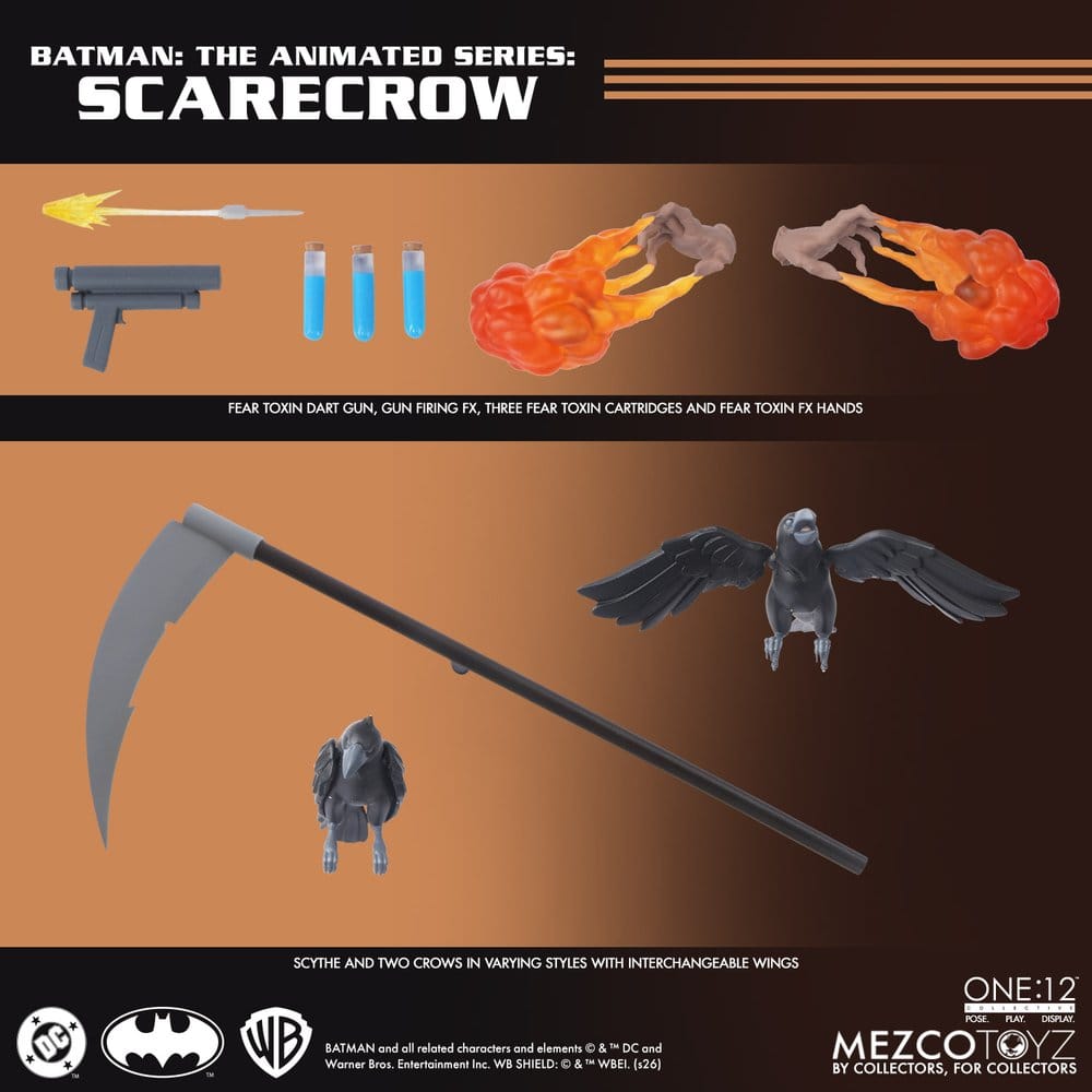 SCARECROW BATMAN THE ANIMATED SERIES ONE:12 COLLECTIVE MEZCO TOYZ 17 CM