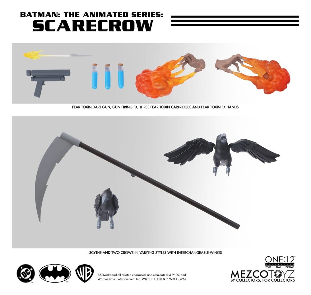 SCARECROW BATMAN THE ANIMATED SERIES ONE:12 COLLECTIVE MEZCO TOYZ 17 CM
