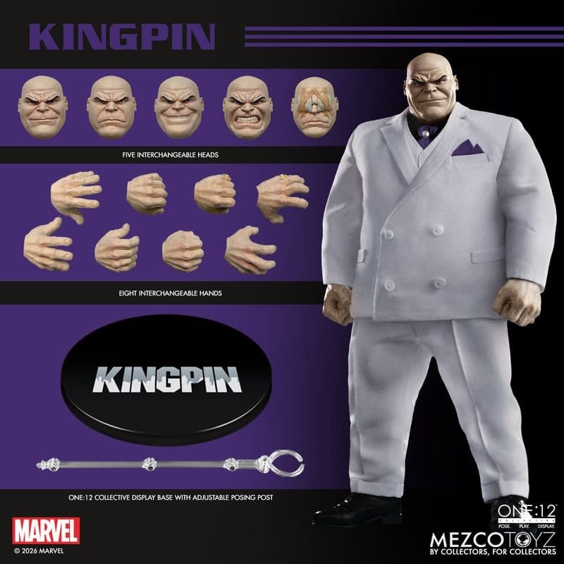 KINGPIN WILSON FISK MARVEL FIGURA 1/12 ONE:12 COLLECTIVE 18 CM MEZCO TOYZ