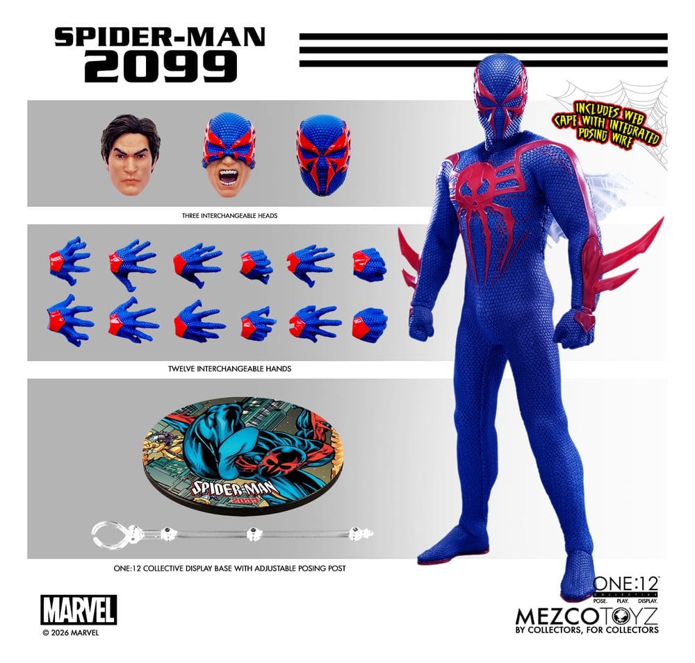 SPIDER-MAN 2099 ONE:12 COLLECTIVE MEZCO TOYZ 1/12 17 CM