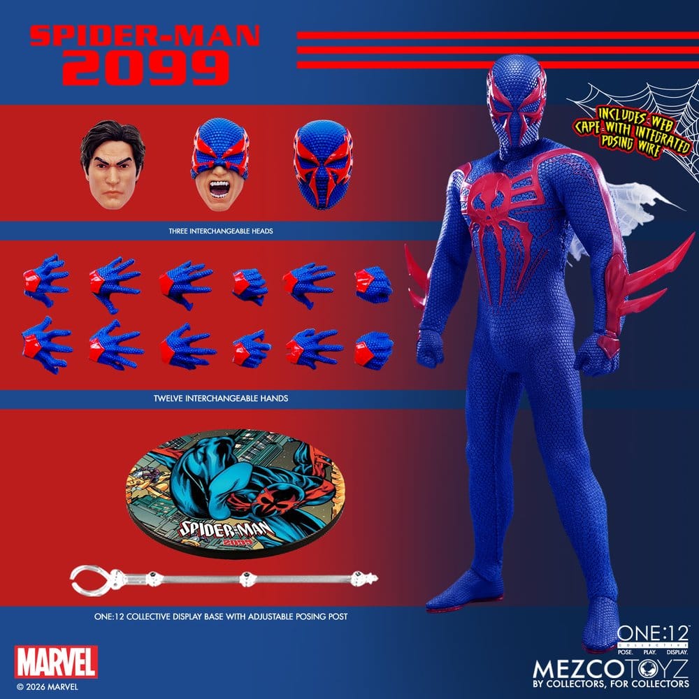 SPIDER-MAN 2099 ONE:12 COLLECTIVE MEZCO TOYZ 1/12 17 CM