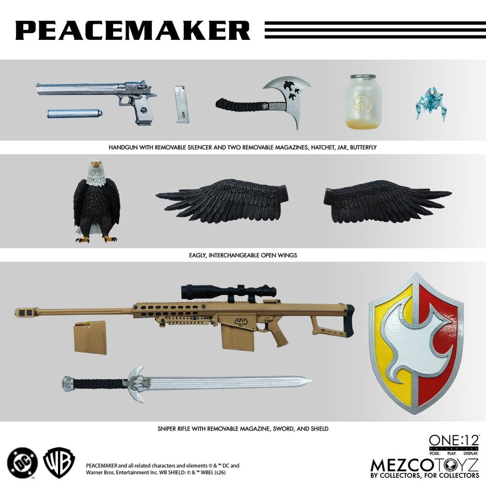 PEACEMAKER DC COMICS FIGURA 1/12 ONE:12 COLLECTIVE 17 CM MEZCO TOYZ