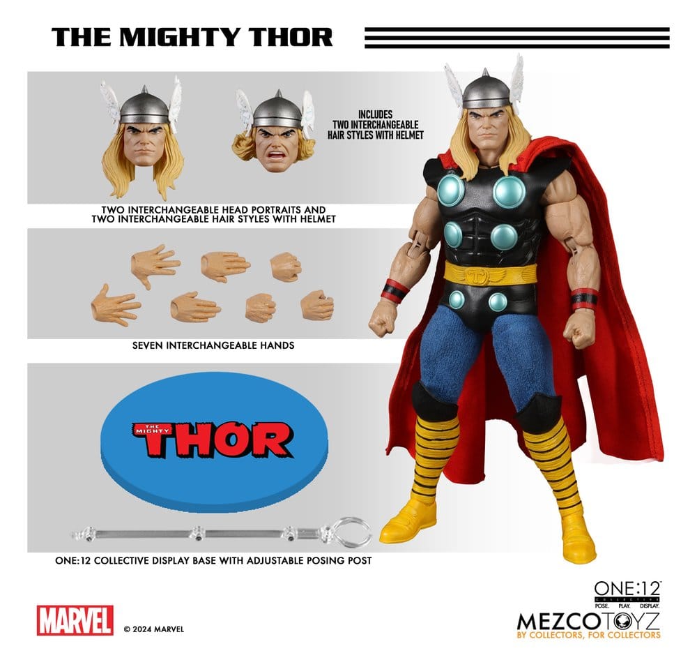 THOR ONE:12 COLLECTIVE FIGURA 1/12 MEZCO TOYZ MARVEL 17 CM