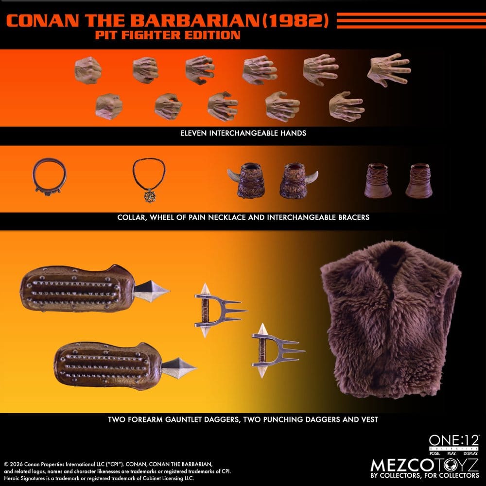 CONAN EL BÁRBARO PIT FIGHTER ONE:12 COLLECTIVE 1/12 MEZCO TOYZ 16 CM