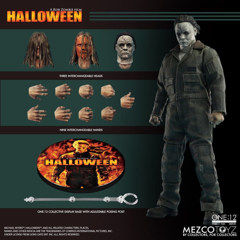 MICHAEL MYERS HALLOWEEN EL ORIGEN 2007 ONE:12 COLLECTIVE FIGURA 1/12 17 CM MEZCO