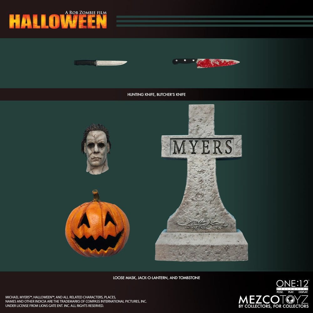 MICHAEL MYERS HALLOWEEN EL ORIGEN 2007 ONE:12 COLLECTIVE FIGURA 1/12 17 CM MEZCO