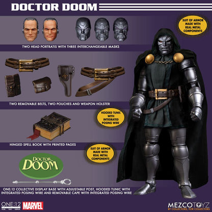 DOCTOR DOOM MARVEL FIGURA 1/12 ONE:12 COLLECTIVE 17 CM MEZCO TOYZ