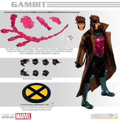 GAMBIT X-MEN MARVEL FIGURA 1/12 ONE:12 COLLECTIVE 17 CM MEZCO TOYZ