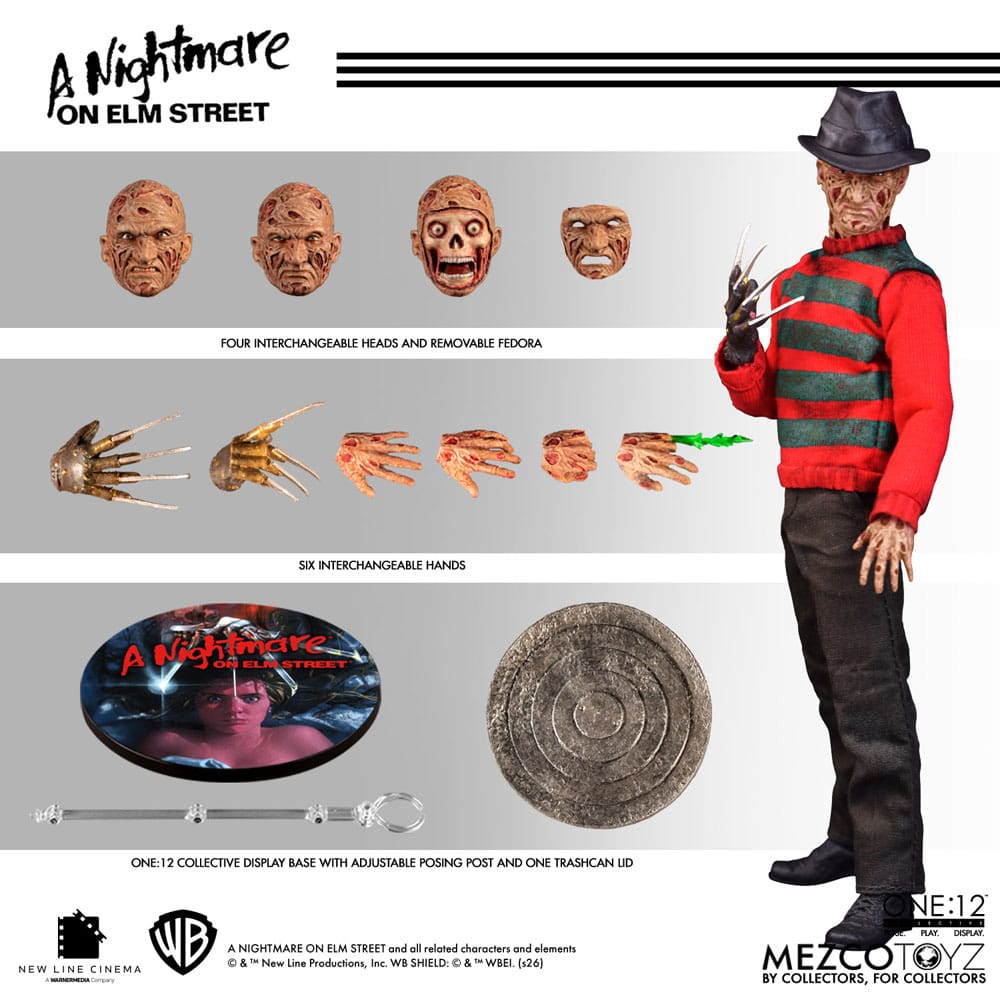 FREDDY KRUEGER PESADILLA EN ELM STREET FIGURA 1/12 ONE:12 COLLECTIVE 17 CM MEZCO TOYZ
