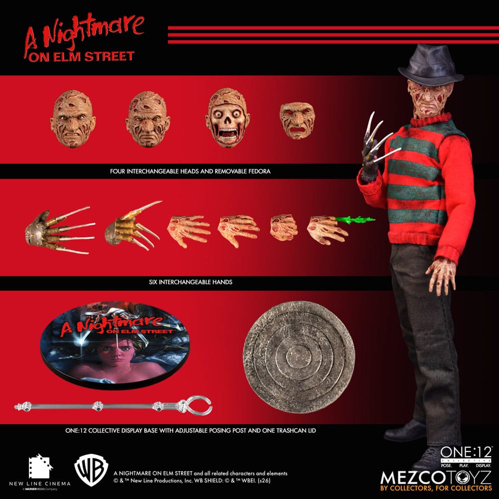 FREDDY KRUEGER PESADILLA EN ELM STREET FIGURA 1/12 ONE:12 COLLECTIVE 17 CM MEZCO TOYZ