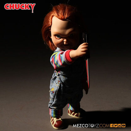 CHUCKY EL MUÑECO DIABÓLICO SNEERING CHUCKY MUÑECA CON SONIDO 38 CM MEZCO TOYZ