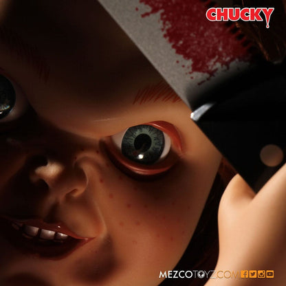 CHUCKY EL MUÑECO DIABÓLICO SNEERING CHUCKY MUÑECA CON SONIDO 38 CM MEZCO TOYZ