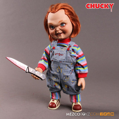 CHUCKY EL MUÑECO DIABÓLICO SNEERING CHUCKY MUÑECA CON SONIDO 38 CM MEZCO TOYZ