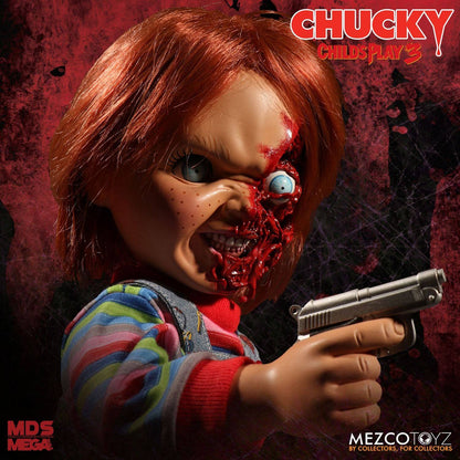 CHUCKY PIZZA FACE CHILD'S PLAY 3 DESIGNER SERIES MUÑECA PARLANTE 38 CM MEZCO TOYZ
