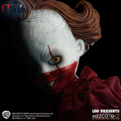 PENNYWISE IT WELCOME TO DERRY LIVING DEAD DOLLS 25 CM MEZCO TOYZ