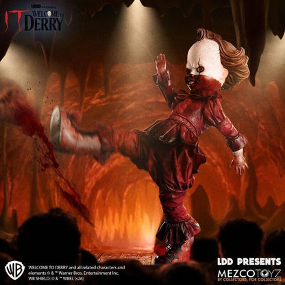 PENNYWISE IT WELCOME TO DERRY LIVING DEAD DOLLS 25 CM MEZCO TOYZ