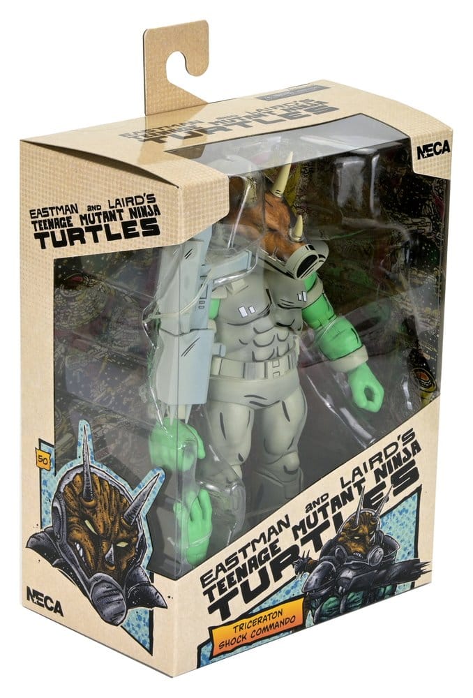 SHOCK COMMANDO TRICERATON – FIGURA 18 CM (TORTUGAS NINJA MIRAGE COMICS – NECA)