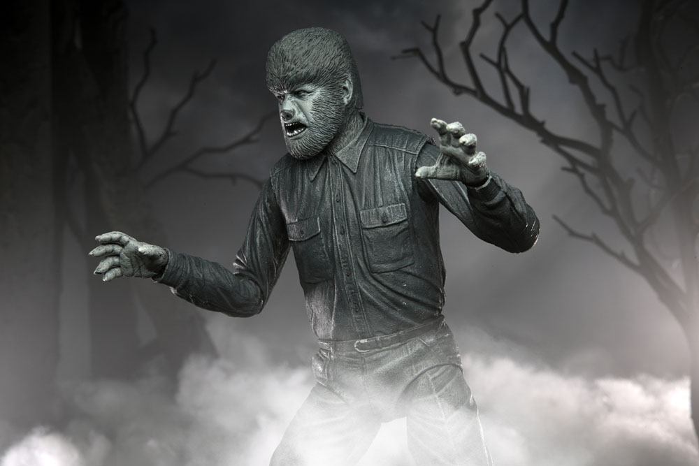 THE WOLF MAN BLACK & WHITE UNIVERSAL MONSTERS ULTIMATE NECA 18 CM