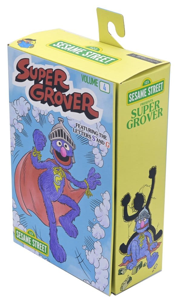 SUPER GROVER BARRIO SÉSAMO  – FIGURA ULTIMATE 18 CM – NECA SESAME STREET