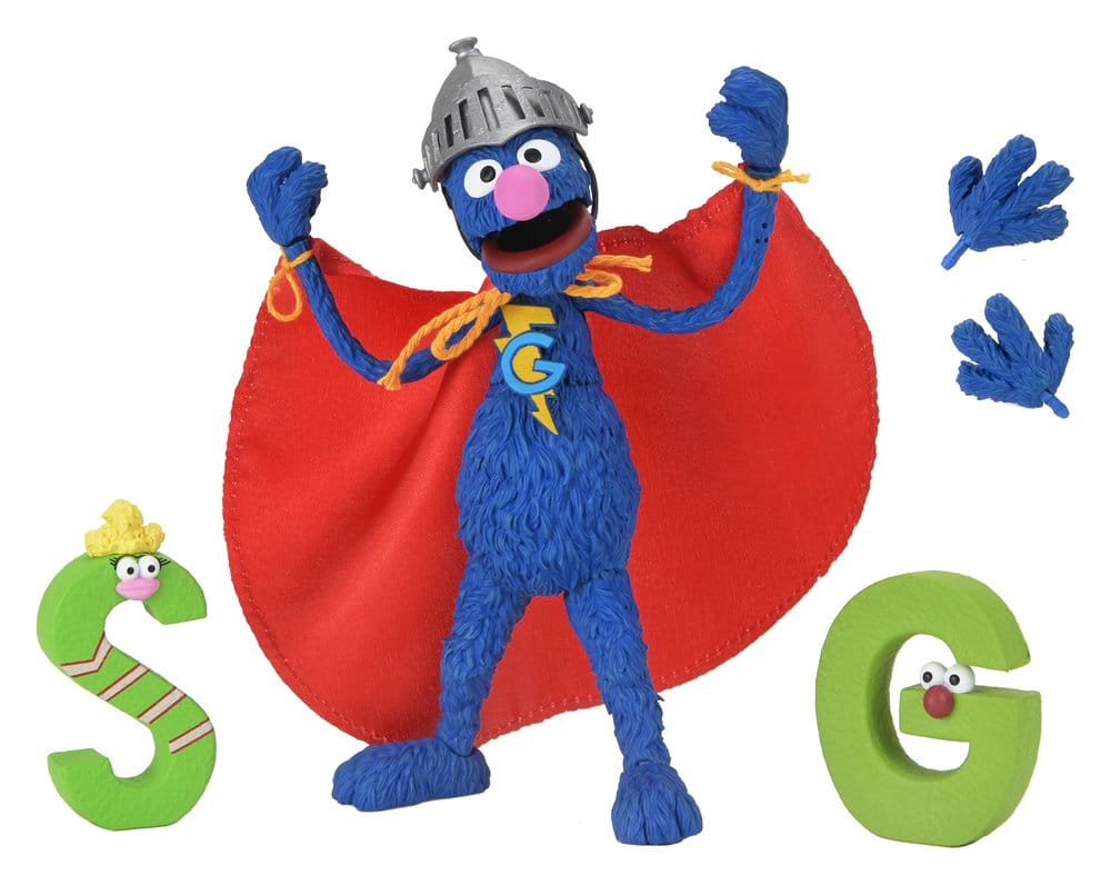 SUPER GROVER BARRIO SÉSAMO  – FIGURA ULTIMATE 18 CM – NECA SESAME STREET
