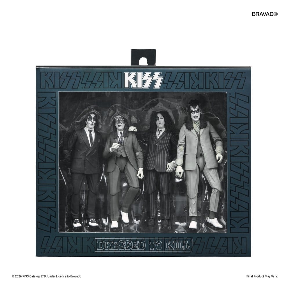 DRESSED TO KILL ALBUM COVER PACK DE 4 FIGURAS KISS 18 CM – NECA