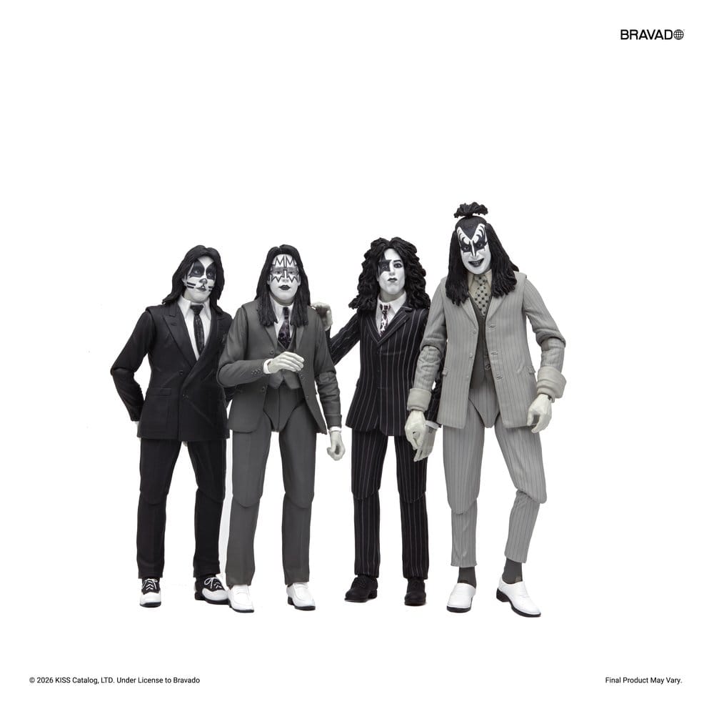 DRESSED TO KILL ALBUM COVER PACK DE 4 FIGURAS KISS 18 CM – NECA