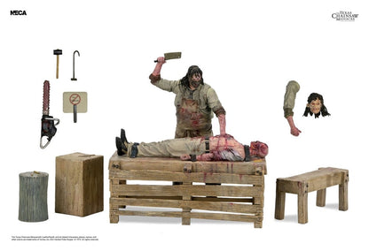 LEATHERFACE LA MATANZA DE TEXAS EL ORIGEN SLAUGHTERHOUSE DIORAMA BOXED SET 18 CM NECA