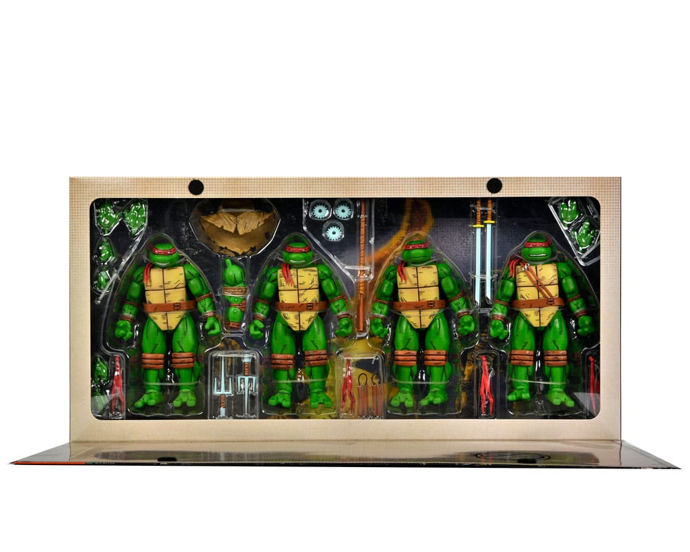 LEONARDO RAPHAEL MICHELANGELO DONATELLO PACK 4 FIGURAS 18 CM TMNT MIRAGE COMICS NECA