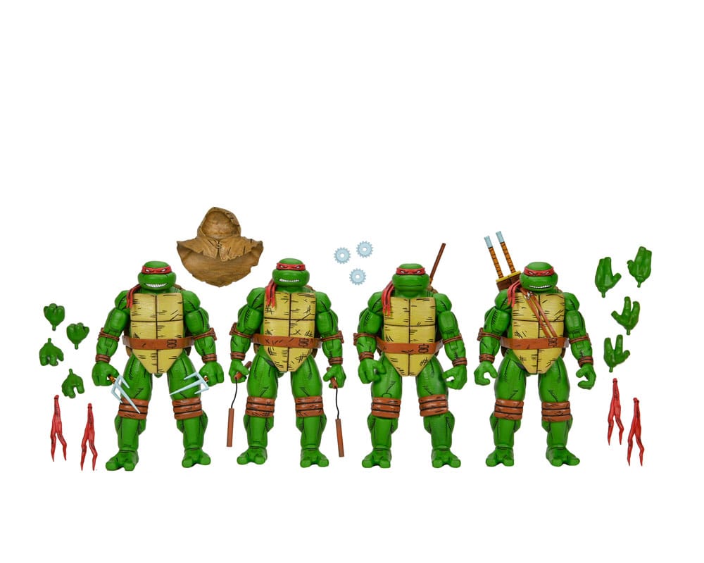 LEONARDO RAPHAEL MICHELANGELO DONATELLO PACK 4 FIGURAS 18 CM TMNT MIRAGE COMICS NECA
