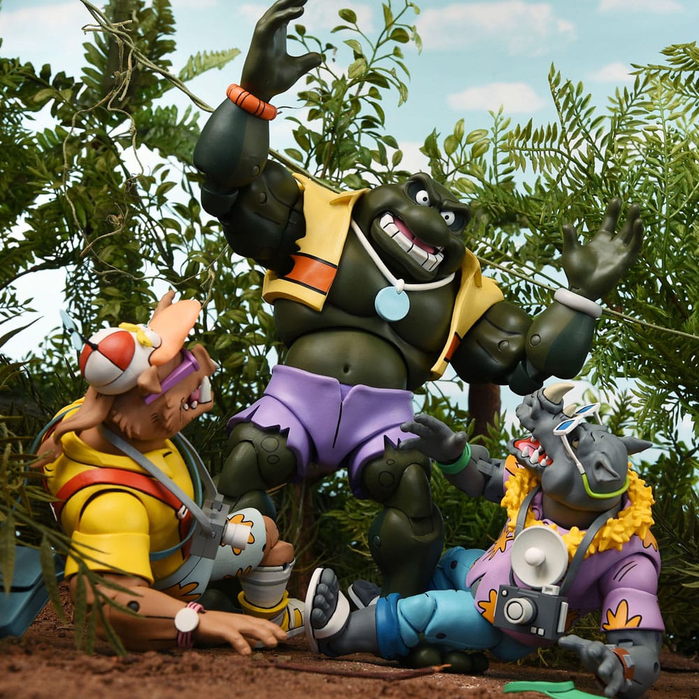 TORTUGAS NINJA – PACK 2 FIGURAS 18 CM VACATION BEBOP Y ROCKSTEADY (NECA – CARTOON 1980)