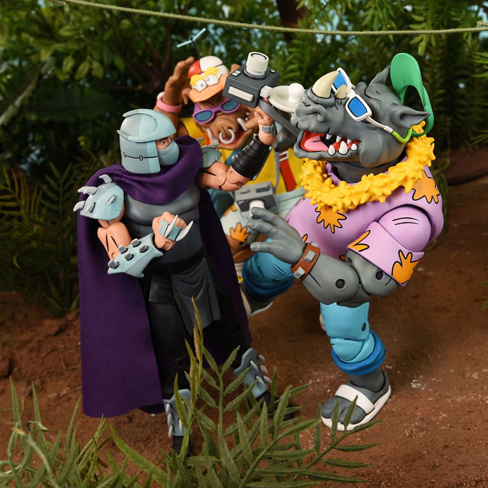 TORTUGAS NINJA – PACK 2 FIGURAS 18 CM VACATION BEBOP Y ROCKSTEADY (NECA – CARTOON 1980)