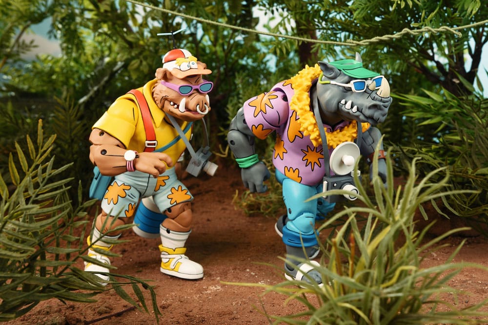 TORTUGAS NINJA – PACK 2 FIGURAS 18 CM VACATION BEBOP Y ROCKSTEADY (NECA – CARTOON 1980)