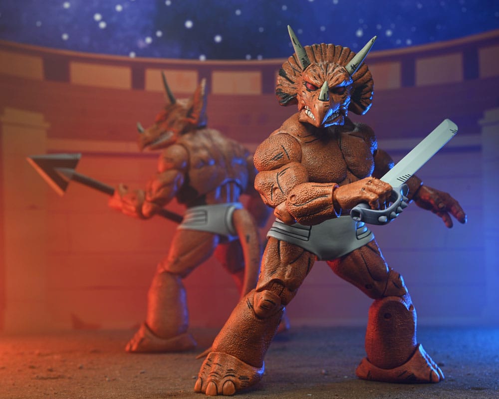 TRICERATON GLADIATOR TORTUGAS NINJA MIRAGE COMICS NECA 21 CM
