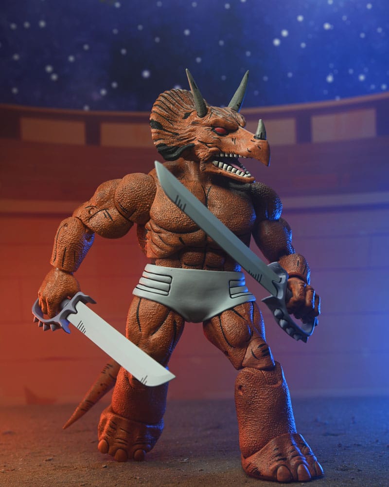 TRICERATON GLADIATOR TORTUGAS NINJA MIRAGE COMICS NECA 21 CM