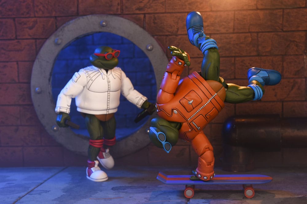 PUNK LEO & PUNK RAPH 2 PACK 18 CM – TORTUGAS NINJA CARTOON – NECA