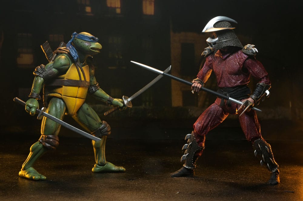 TORTUGAS NINJA – ROOF TOP BATTLE SHREDDER VS LEO 18 CM NECA