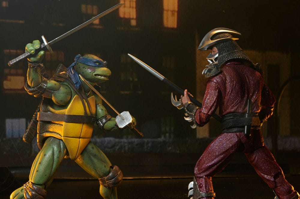 TORTUGAS NINJA – ROOF TOP BATTLE SHREDDER VS LEO 18 CM NECA