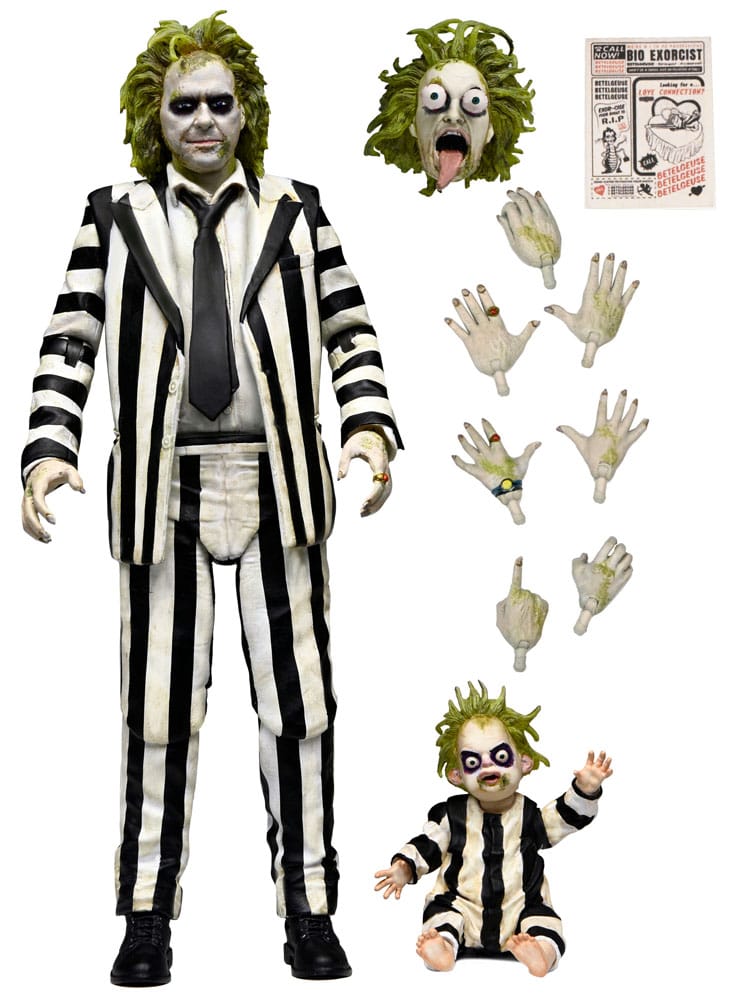 BEETLEJUICE – FIGURA 18 CM – ULTIMATE STRIPED SUIT – NECA – MOVIE COLLECTIBLE