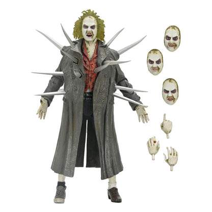 BEETLEJUICE (1988) TRENCHCOAT WITH SPIKES DIORAMA INFERNO ROOM DELUXE SET NECA FIGURA ARTICULADA