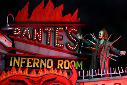 BEETLEJUICE (1988) TRENCHCOAT WITH SPIKES DIORAMA INFERNO ROOM DELUXE SET NECA FIGURA ARTICULADA