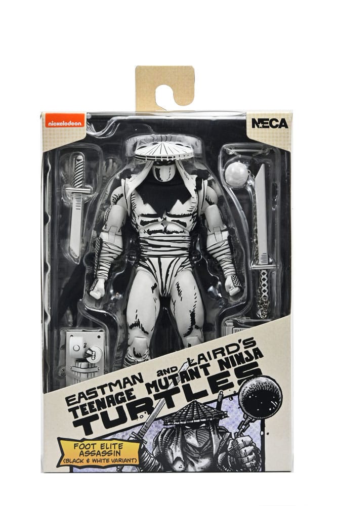 FOOT ASSASSIN BLACK & WHITE FIGURA 18 CM - NECA - TEENAGE MUTANT NINJA TURTLES