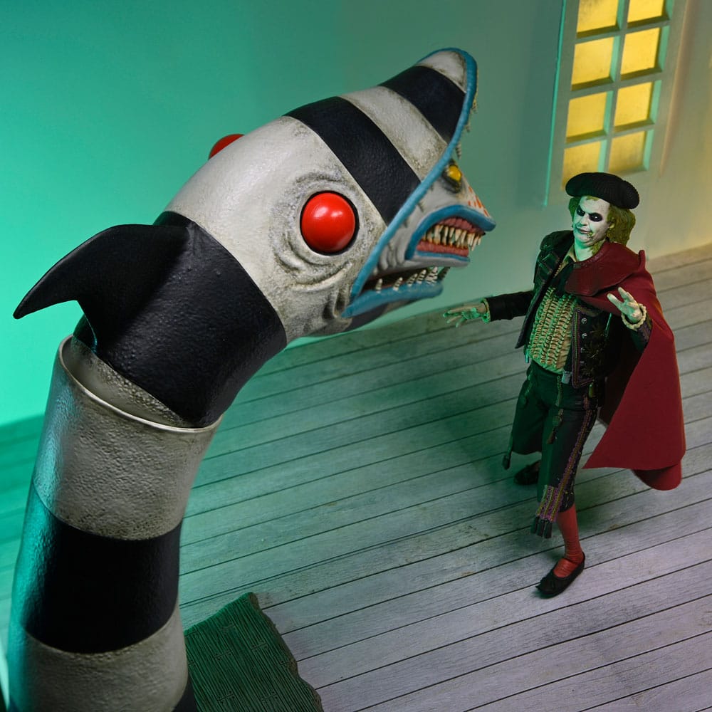 BEETLEJUICE – PACK 2 FIGURAS ULTIMATE “MATADOR” BEETLEJUICE Y SANDWORM 18 CM (NECA)