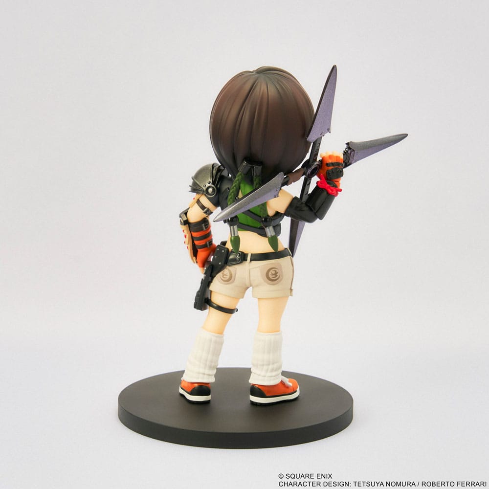 Presentación en caja de arte de la estatua Yuffie Kisaragi Final Fantasy VII Rebirth Adorable Arts 11 cm