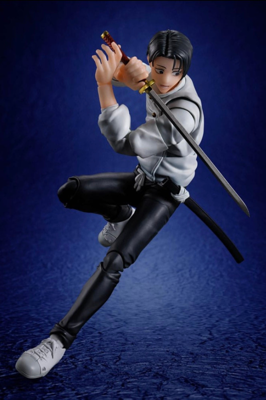 Figura S.H. Figuarts Yuta Okkotsu de Jujutsu Kaisen en pose dinámica con espada.